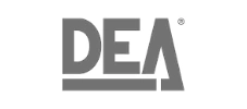 Logo DEA en blanc sur fond noir